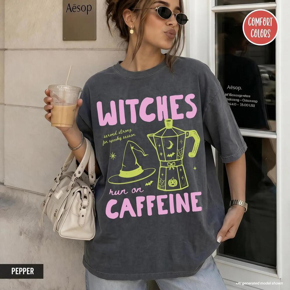 Halloween Coffee Shirt  Halloween Shirt Witch Shirt